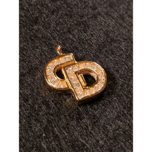 Vintage CHRISTIAN DIOR Pavé Crystal CD Logo Pendant